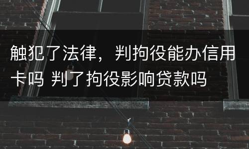 触犯了法律，判拘役能办信用卡吗 判了拘役影响贷款吗
