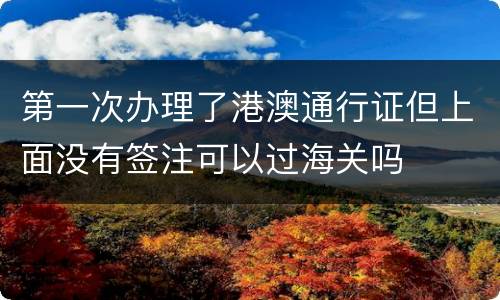 第一次办理了港澳通行证但上面没有签注可以过海关吗
