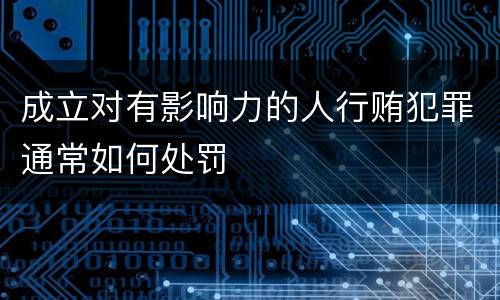 成立对有影响力的人行贿犯罪通常如何处罚