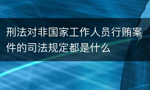 刑法对非国家工作人员行贿案件的司法规定都是什么