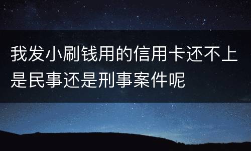 我发小刷钱用的信用卡还不上是民事还是刑事案件呢
