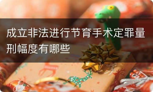 成立非法进行节育手术定罪量刑幅度有哪些