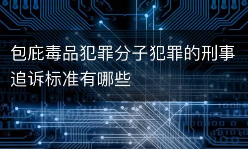 包庇毒品犯罪分子犯罪的刑事追诉标准有哪些