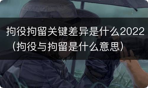 拘役拘留关键差异是什么2022（拘役与拘留是什么意思）