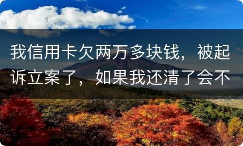 我信用卡欠两万多块钱，被起诉立案了，如果我还清了会不会坐牢