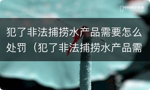 犯了非法捕捞水产品需要怎么处罚（犯了非法捕捞水产品需要怎么处罚呢）