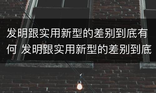 发明跟实用新型的差别到底有何 发明跟实用新型的差别到底有何区别
