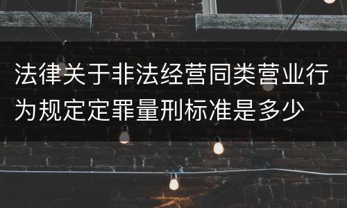 法律关于非法经营同类营业行为规定定罪量刑标准是多少