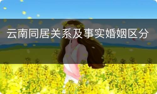 云南同居关系及事实婚姻区分