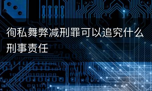 徇私舞弊减刑罪可以追究什么刑事责任
