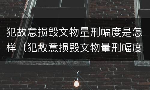 犯故意损毁文物量刑幅度是怎样（犯故意损毁文物量刑幅度是怎样判定的）