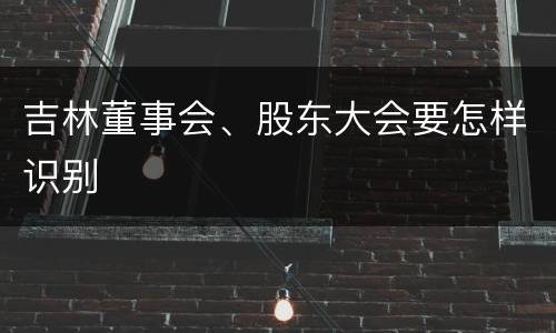 吉林董事会、股东大会要怎样识别