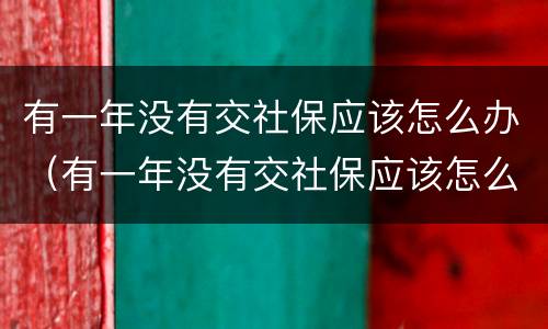 有一年没有交社保应该怎么办（有一年没有交社保应该怎么办理退休）