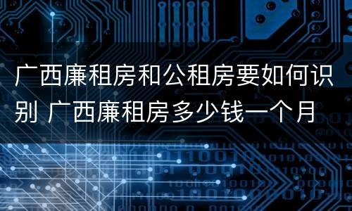 广西廉租房和公租房要如何识别 广西廉租房多少钱一个月