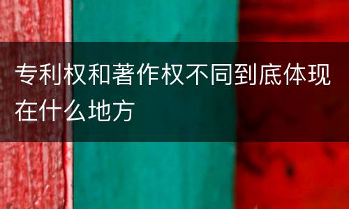 专利权和著作权不同到底体现在什么地方
