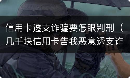 信用卡透支诈骗要怎眼判刑（几千块信用卡告我恶意透支诈骗）