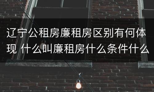 辽宁公租房廉租房区别有何体现 什么叫廉租房什么条件什么叫公租房