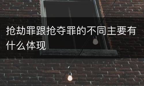 抢劫罪跟抢夺罪的不同主要有什么体现