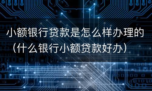 小额银行贷款是怎么样办理的（什么银行小额贷款好办）