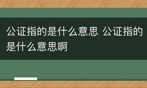 公证指的是什么意思 公证指的是什么意思啊