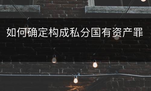 如何确定构成私分国有资产罪