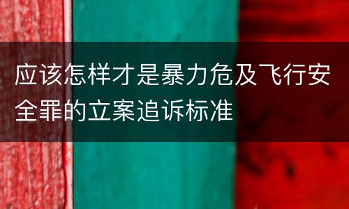 应该怎样才是暴力危及飞行安全罪的立案追诉标准