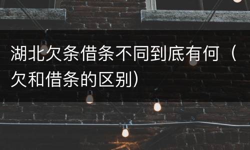 湖北欠条借条不同到底有何（欠和借条的区别）