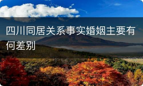 四川同居关系事实婚姻主要有何差别