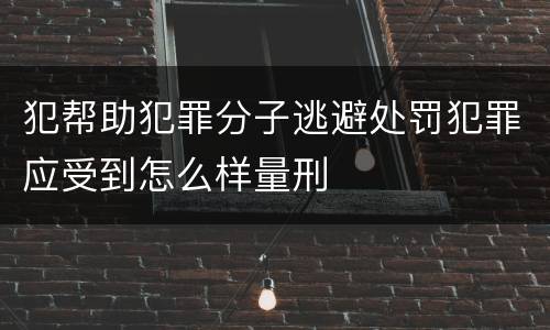 犯帮助犯罪分子逃避处罚犯罪应受到怎么样量刑