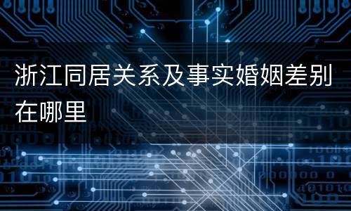 浙江同居关系及事实婚姻差别在哪里