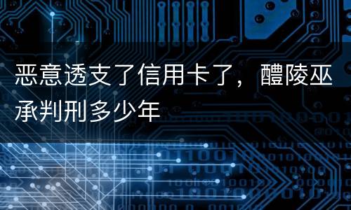 恶意透支了信用卡了，醴陵巫承判刑多少年