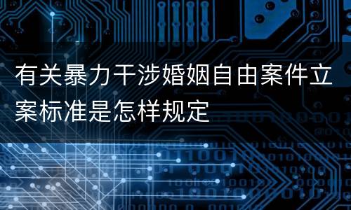 有关暴力干涉婚姻自由案件立案标准是怎样规定