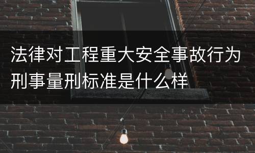 法律对工程重大安全事故行为刑事量刑标准是什么样