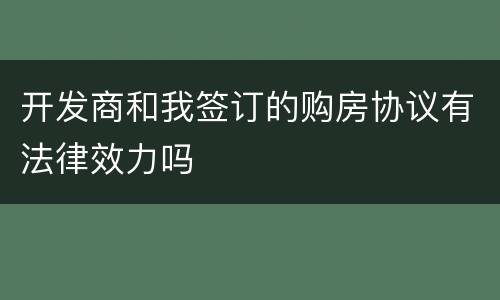 开发商和我签订的购房协议有法律效力吗