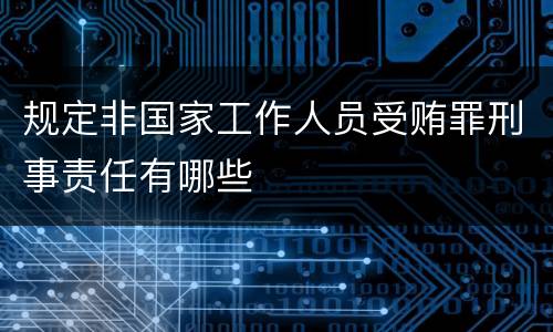规定非国家工作人员受贿罪刑事责任有哪些