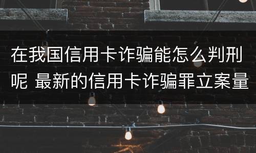 在我国信用卡诈骗能怎么判刑呢 最新的信用卡诈骗罪立案量刑标准