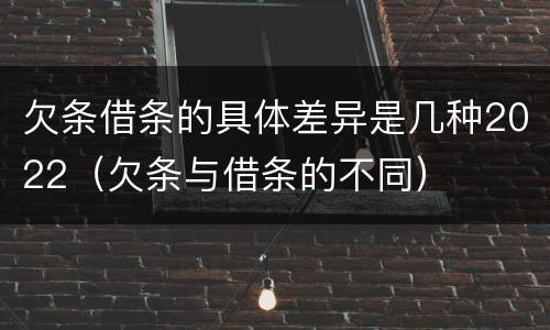 欠条借条的具体差异是几种2022（欠条与借条的不同）