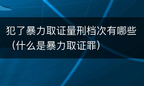 犯了暴力取证量刑档次有哪些（什么是暴力取证罪）
