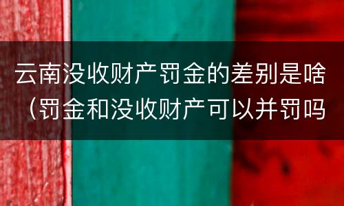 云南没收财产罚金的差别是啥（罚金和没收财产可以并罚吗）