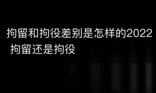 拘留和拘役差别是怎样的2022 拘留还是拘役