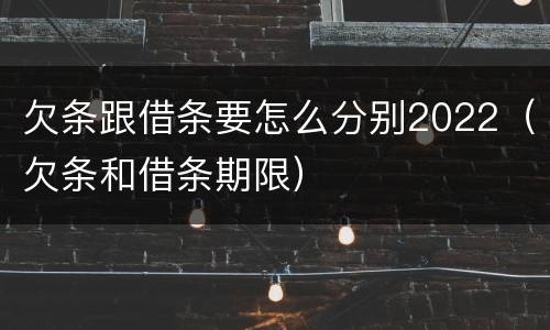 欠条跟借条要怎么分别2022（欠条和借条期限）
