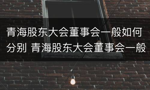 青海股东大会董事会一般如何分别 青海股东大会董事会一般如何分别参加