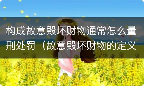 构成故意毁坏财物通常怎么量刑处罚（故意毁坏财物的定义）