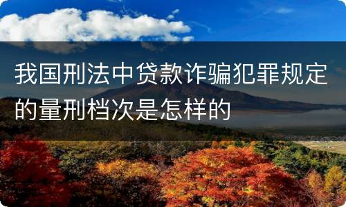 我国刑法中贷款诈骗犯罪规定的量刑档次是怎样的