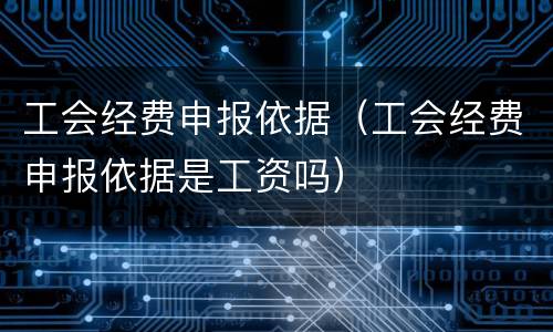 工会经费申报依据（工会经费申报依据是工资吗）