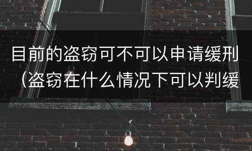 目前的盗窃可不可以申请缓刑（盗窃在什么情况下可以判缓刑）