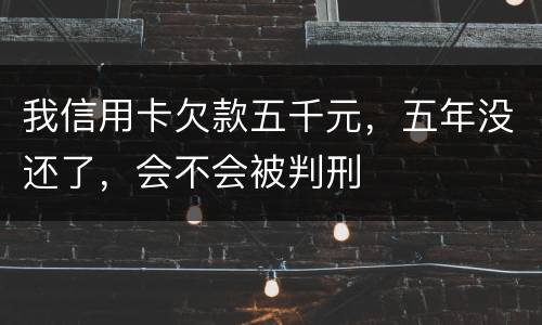 我信用卡欠款五千元，五年没还了，会不会被判刑