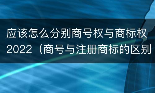 应该怎么分别商号权与商标权2022（商号与注册商标的区别）