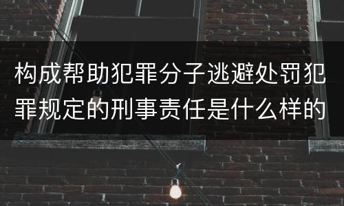 构成帮助犯罪分子逃避处罚犯罪规定的刑事责任是什么样的