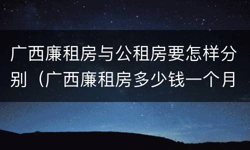 广西廉租房与公租房要怎样分别（广西廉租房多少钱一个月）